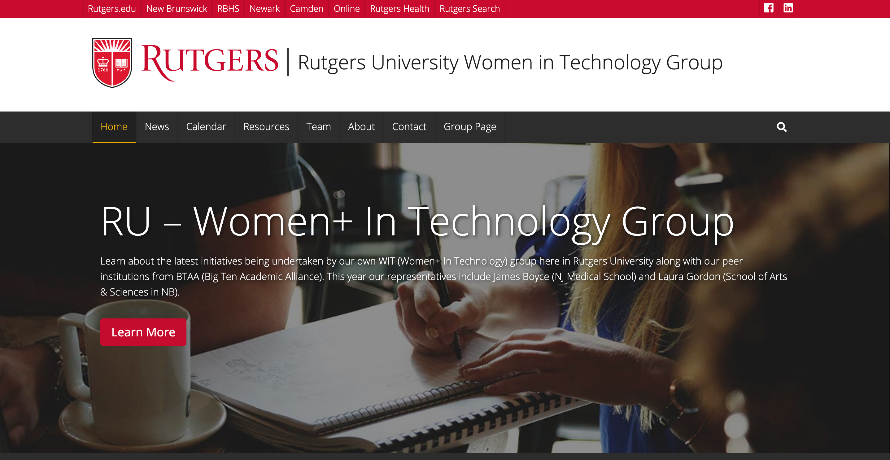 RU – Women+ In Technology Group web site image
