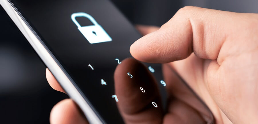 Phone display with lock