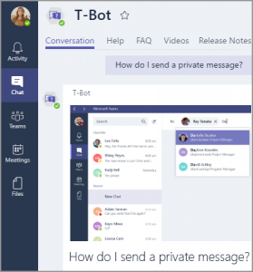 An image of the T-Bot chat interface.