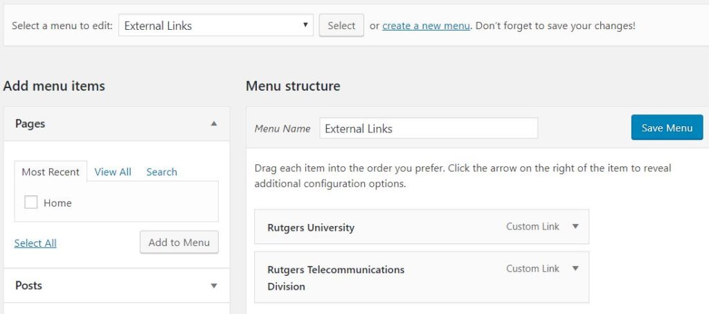 menu setup graphic