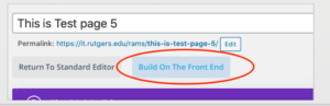 Click on build on the front end