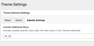 Theme settings